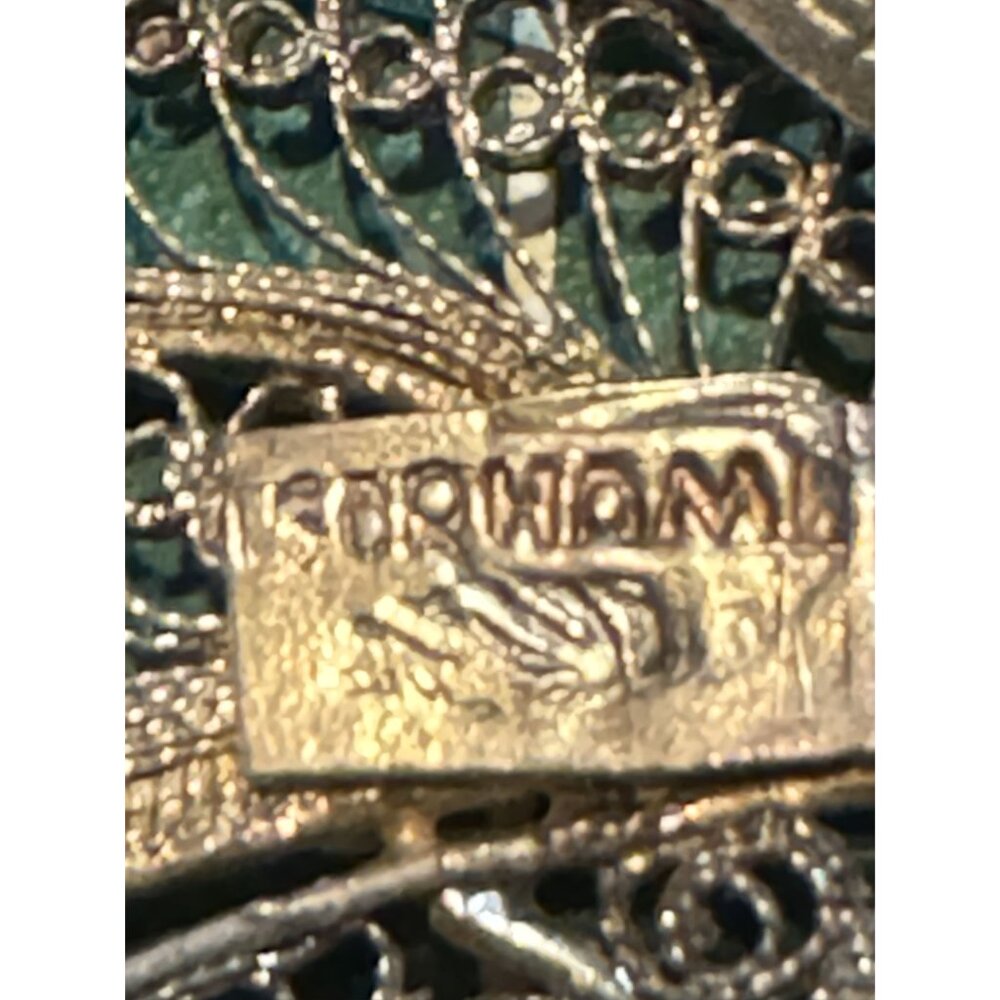 Vintage Gorham Sterling Silver Filigree Bird Pendant Unique Winged Design Ornate - Picture 5 of 8